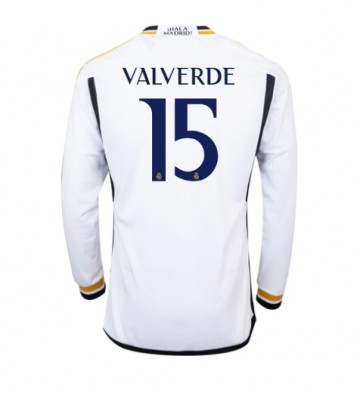 Real Madrid Federico Valverde #15 Hemmatröja 2023-24 Långärmad